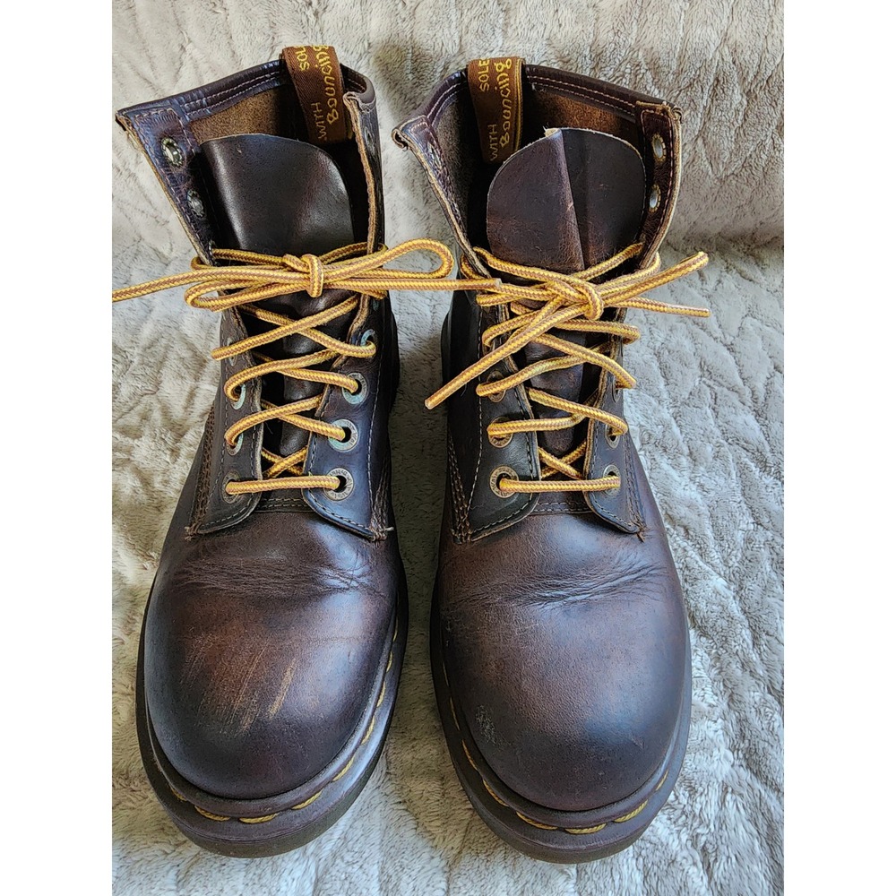 Dr. Martens Vintage 1460 Brown Leather 8 Eye Lug Sole Boots Mens 8.5 - Picture 3 of 11